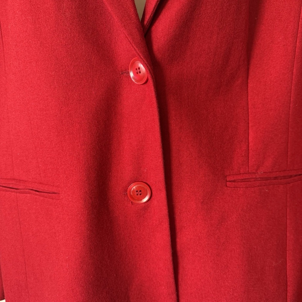 Chadwicks of Boston Red Wool Blend Blazer Women's 14 Jacket Lined Classic Career - Picture 4 of 11